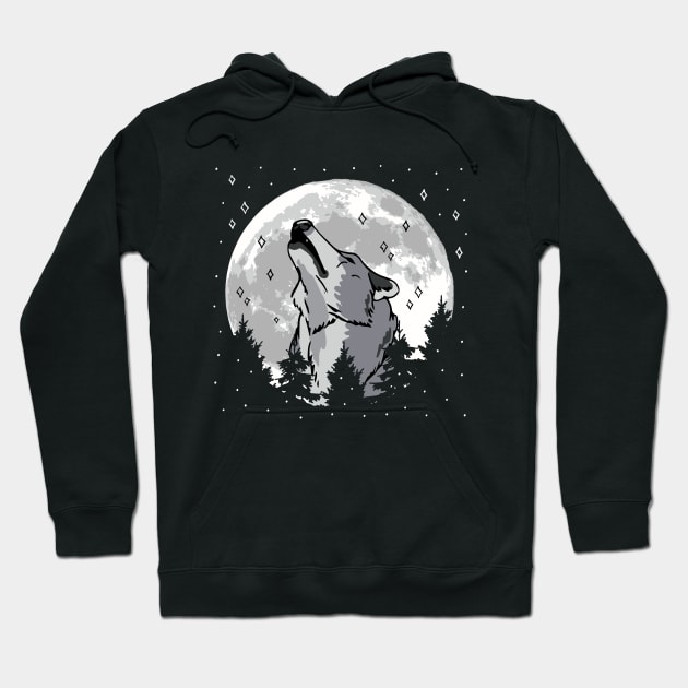 Howling Wolf Moon Hoodie by UNDERGROUNDROOTS